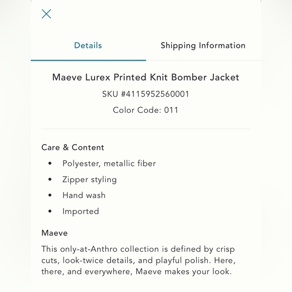 Maeve {Anthropologie} lurex floral printed knit bomber jacket - size L BNWT 🌸 - Picture 4 of 5